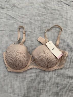 Dkny Nude Lace Push-Up Bra with Crochet Overlay